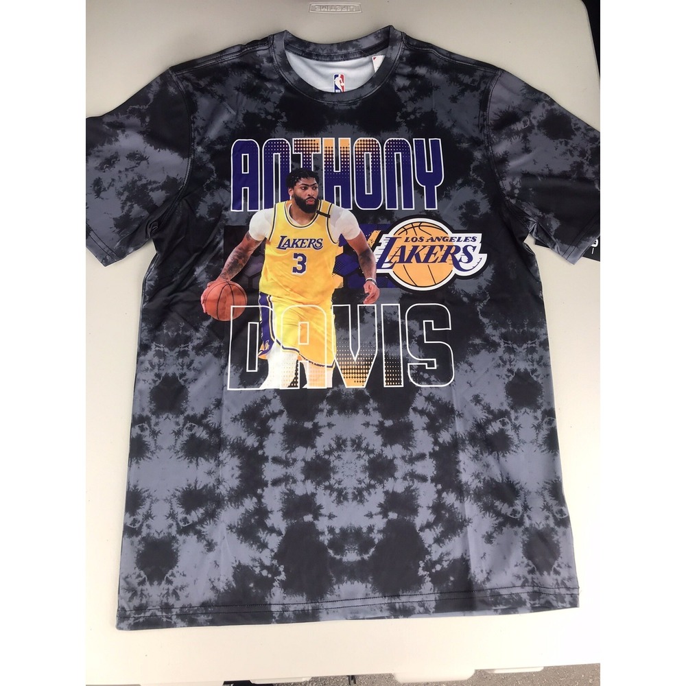 Los Angeles LA Lakers Anthony Davis #3 Gray Tie Dye Graphic T-Shirt Men's Medium - Picture 6 of 14